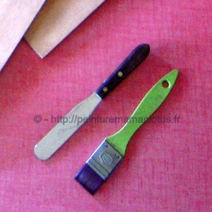 ALSACE | REICHSHOFFEN | MATERIEL | TECHNIQUE | AQUARELLE | PEINTUREMAMANLOTUS-AC | 2012_08_20 SPATULE ET PINCEAUX POUR PETITS FORMATS