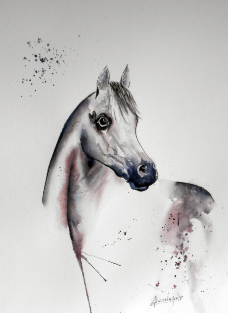 CHRISTIANE ALLENBACH CHEVAL BLANC 30 x 40 cm