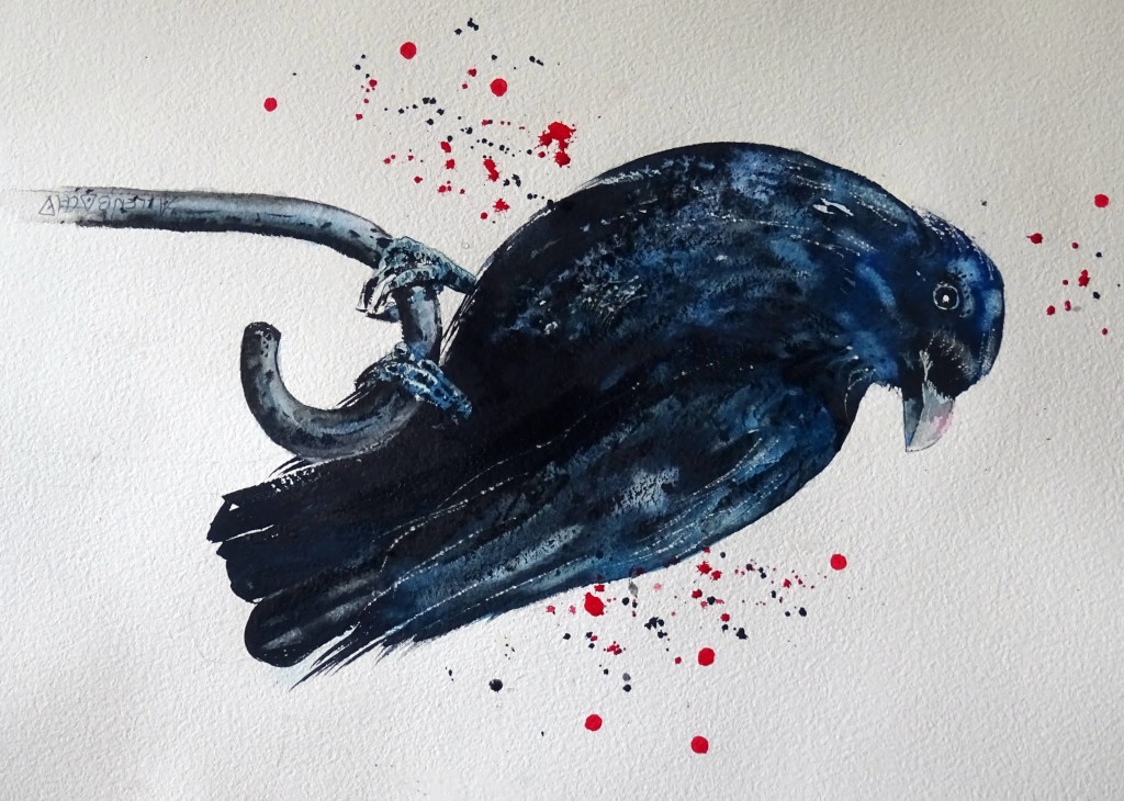 CHRISTIANE ALLENBACH LE CORBEAU 30 x 40 cm bao