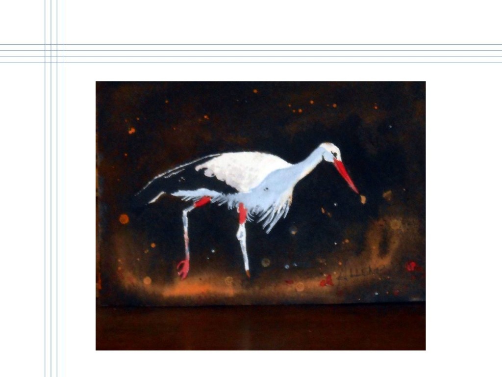 CHRISTIANE ALLENBACH CIGOGNE SOUS CADRE