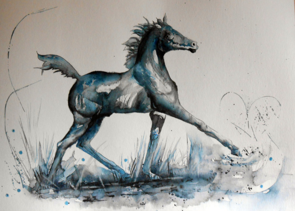 CHRISTIANE ALLENBACH POULAIN A LA BOSSE 30 x 40 CM